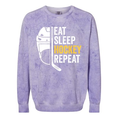 Eat Sleep Hockey Funny Ice Hockey Gift Colorblast Crewneck Sweatshirt