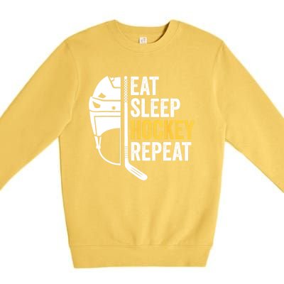 Eat Sleep Hockey Funny Ice Hockey Gift Premium Crewneck Sweatshirt