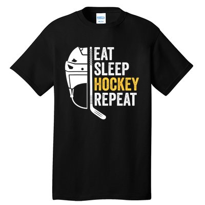 Eat Sleep Hockey Funny Ice Hockey Gift Tall T-Shirt