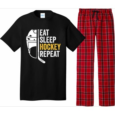 Eat Sleep Hockey Funny Ice Hockey Gift Pajama Set