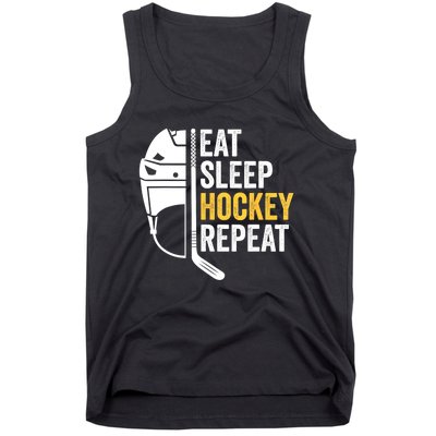 Eat Sleep Hockey Funny Ice Hockey Gift Tank Top