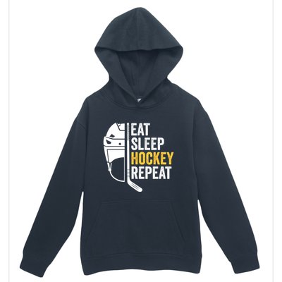 Eat Sleep Hockey Funny Ice Hockey Gift Urban Pullover Hoodie