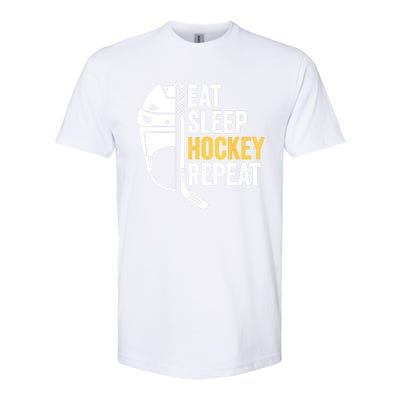 Eat Sleep Hockey Funny Ice Hockey Gift Softstyle CVC T-Shirt