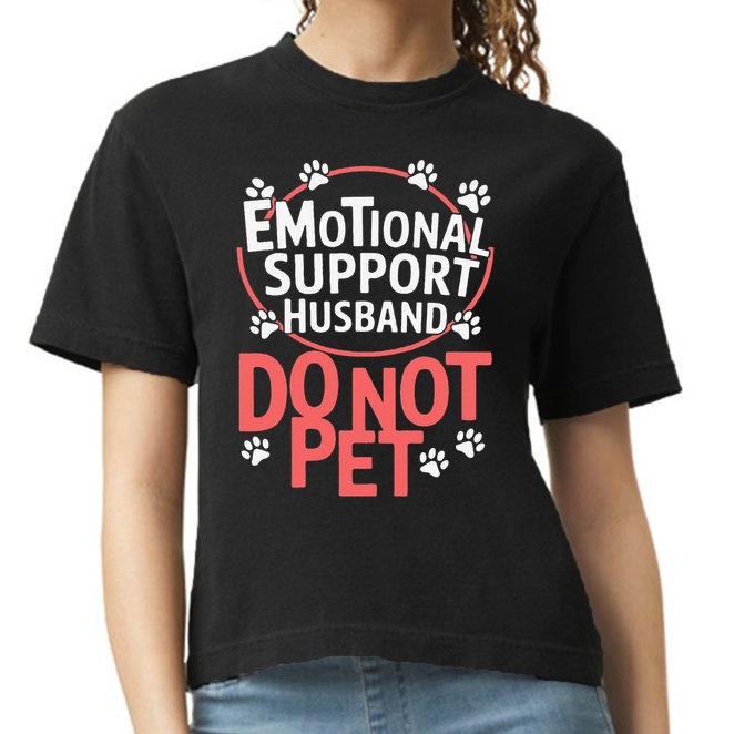 Emotional Support Husband Do Not Pet Comfort Colors Boxy T-Shirt