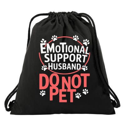 Emotional Support Husband Do Not Pet Drawstring Bag