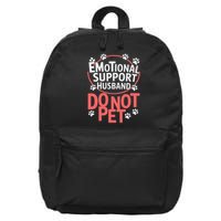 Emotional Support Husband Do Not Pet 16 in Basic Backpack