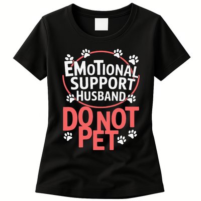 Emotional Support Husband Do Not Pet Womens T-Shirt