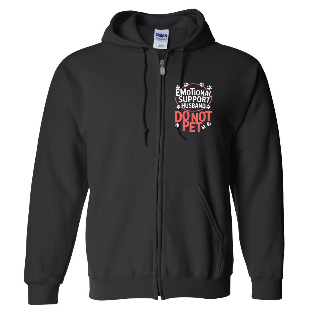 Emotional Support Husband Do Not Pet Full Zip Hoodie