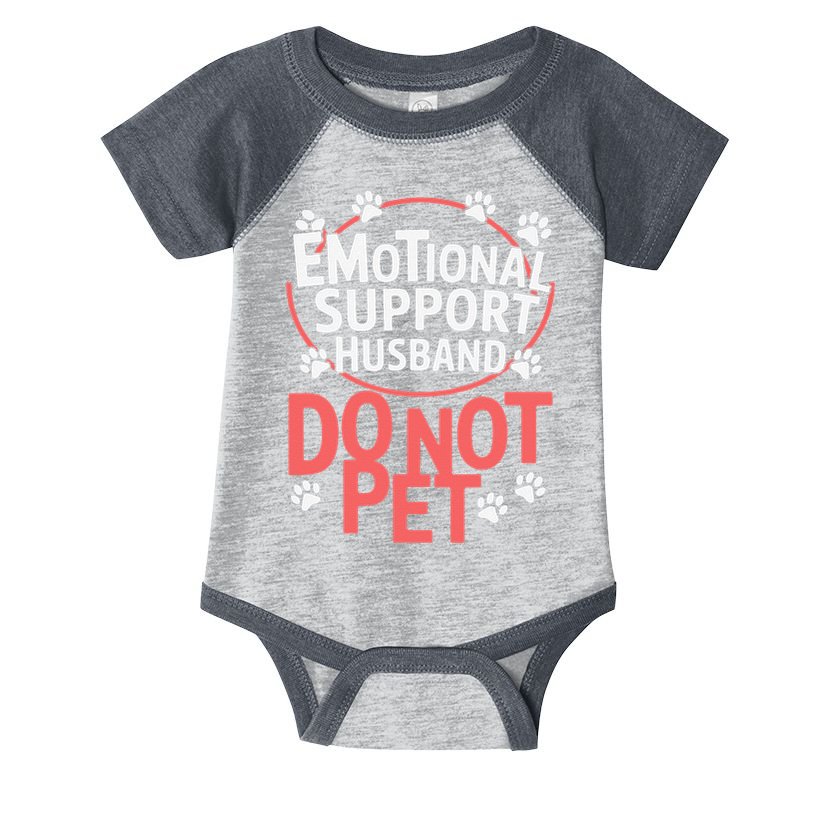 Emotional Support Husband Do Not Pet Infant Baby Jersey Bodysuit