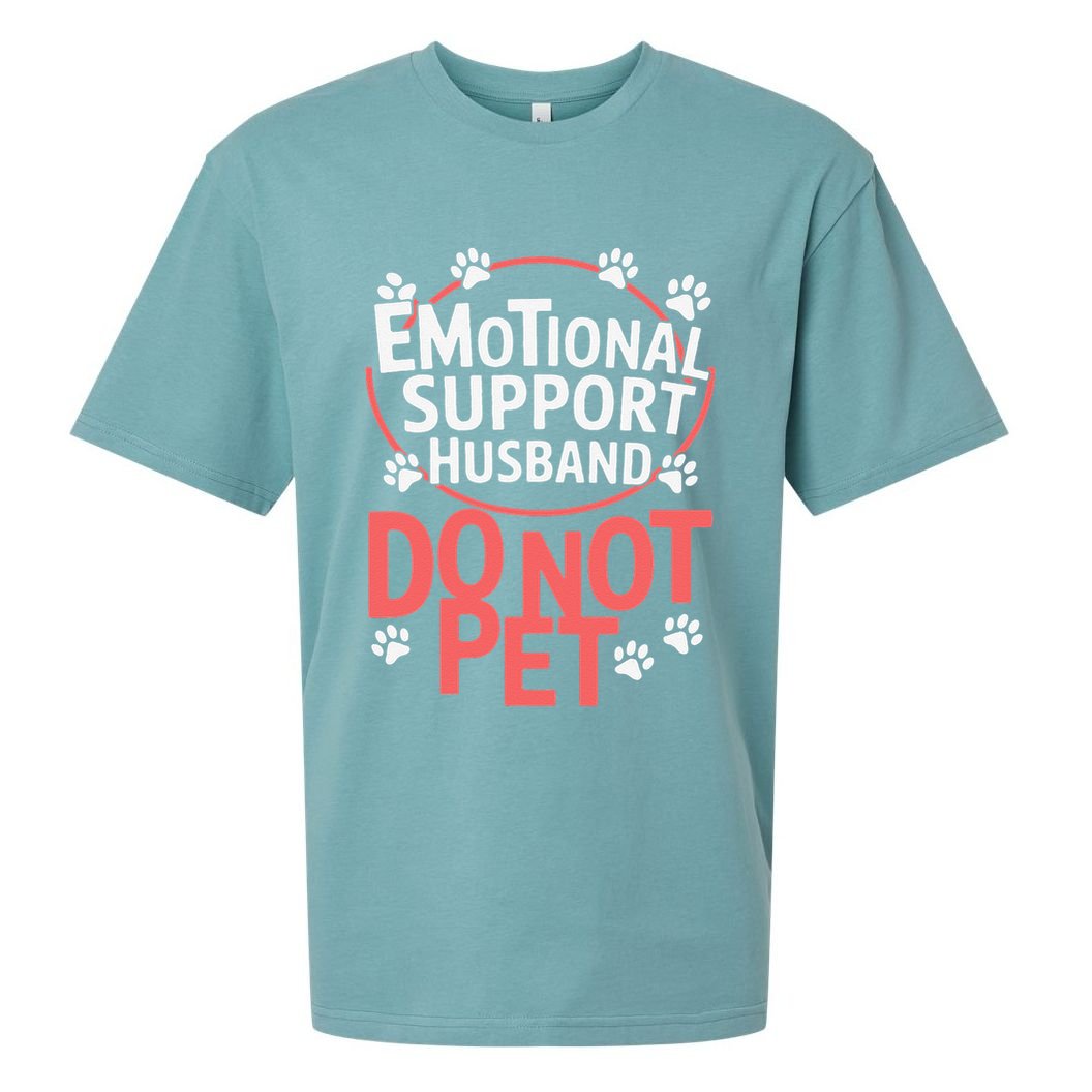 Emotional Support Husband Do Not Pet Sueded Cloud Jersey T-Shirt