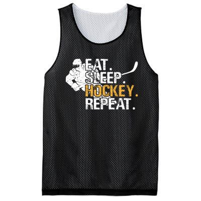 Eat Sleep Hockey Repeat Funny Mesh Reversible Basketball Jersey Tank