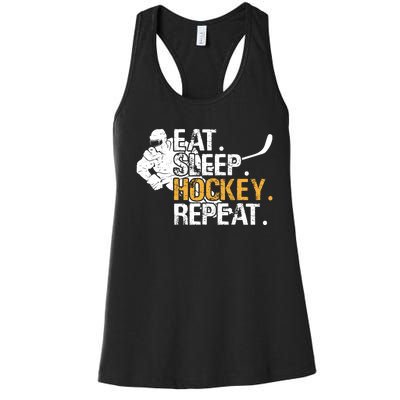 Eat Sleep Hockey Repeat Funny Women's Racerback Tank