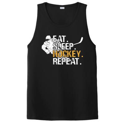 Eat Sleep Hockey Repeat Funny PosiCharge Competitor Tank