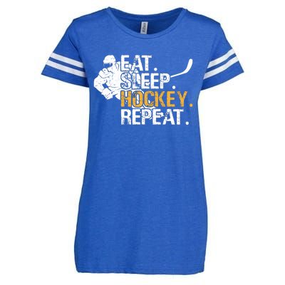 Eat Sleep Hockey Repeat Funny Enza Ladies Jersey Football T-Shirt