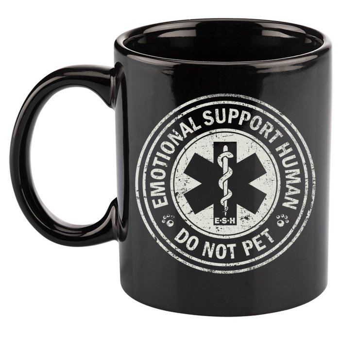 Emotional Support Human 11oz C Handle Ceramic Mug