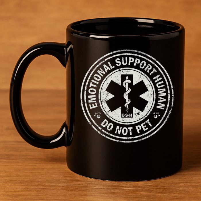 Emotional Support Human 11oz C Handle Ceramic Mug