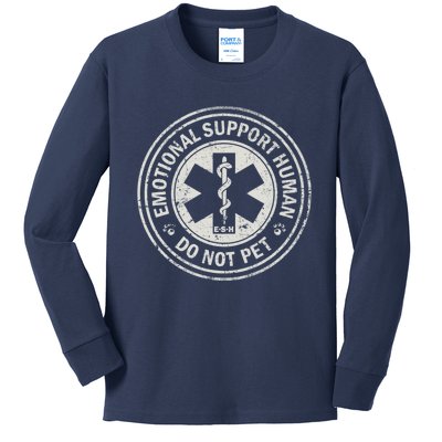 Emotional Support Human Kids Long Sleeve Shirt