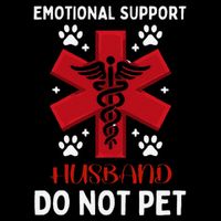 Emotional Support Husband Do Not Pet Stripe Pom Pom Beanie