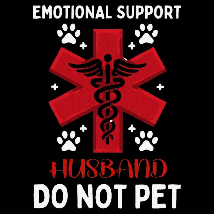 Emotional Support Husband Do Not Pet Stripe Pom Pom Beanie