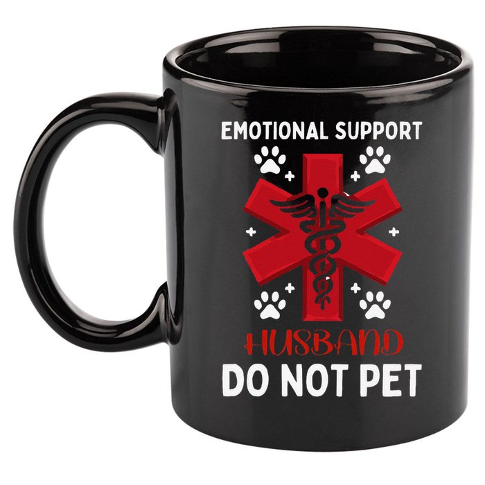 Emotional Support Husband Do Not Pet 11oz C Handle Ceramic Mug