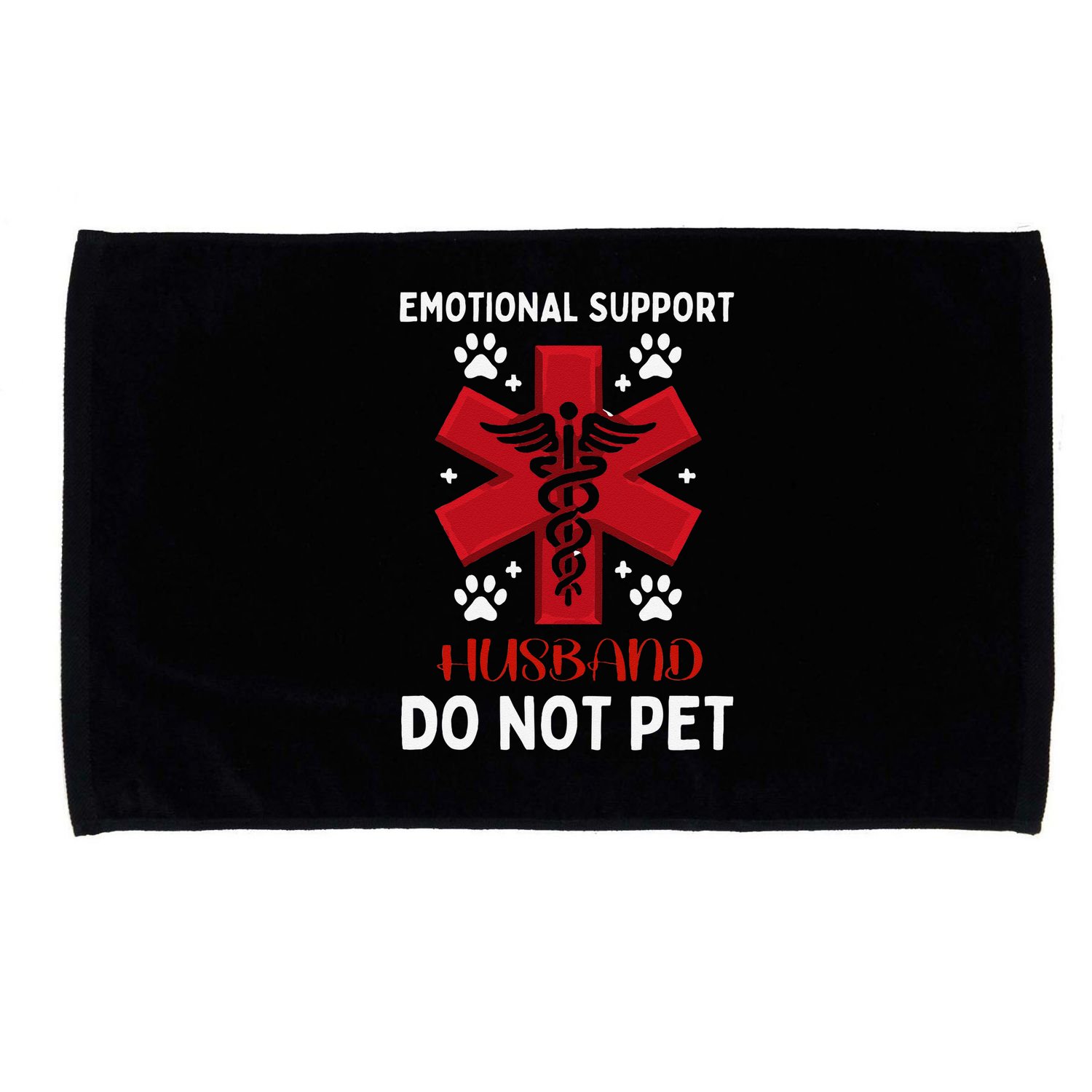 Emotional Support Husband Do Not Pet Microfiber Hand Towel