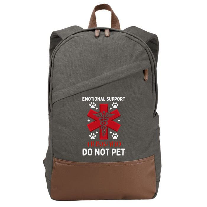 Emotional Support Husband Do Not Pet Cotton Canvas Backpack