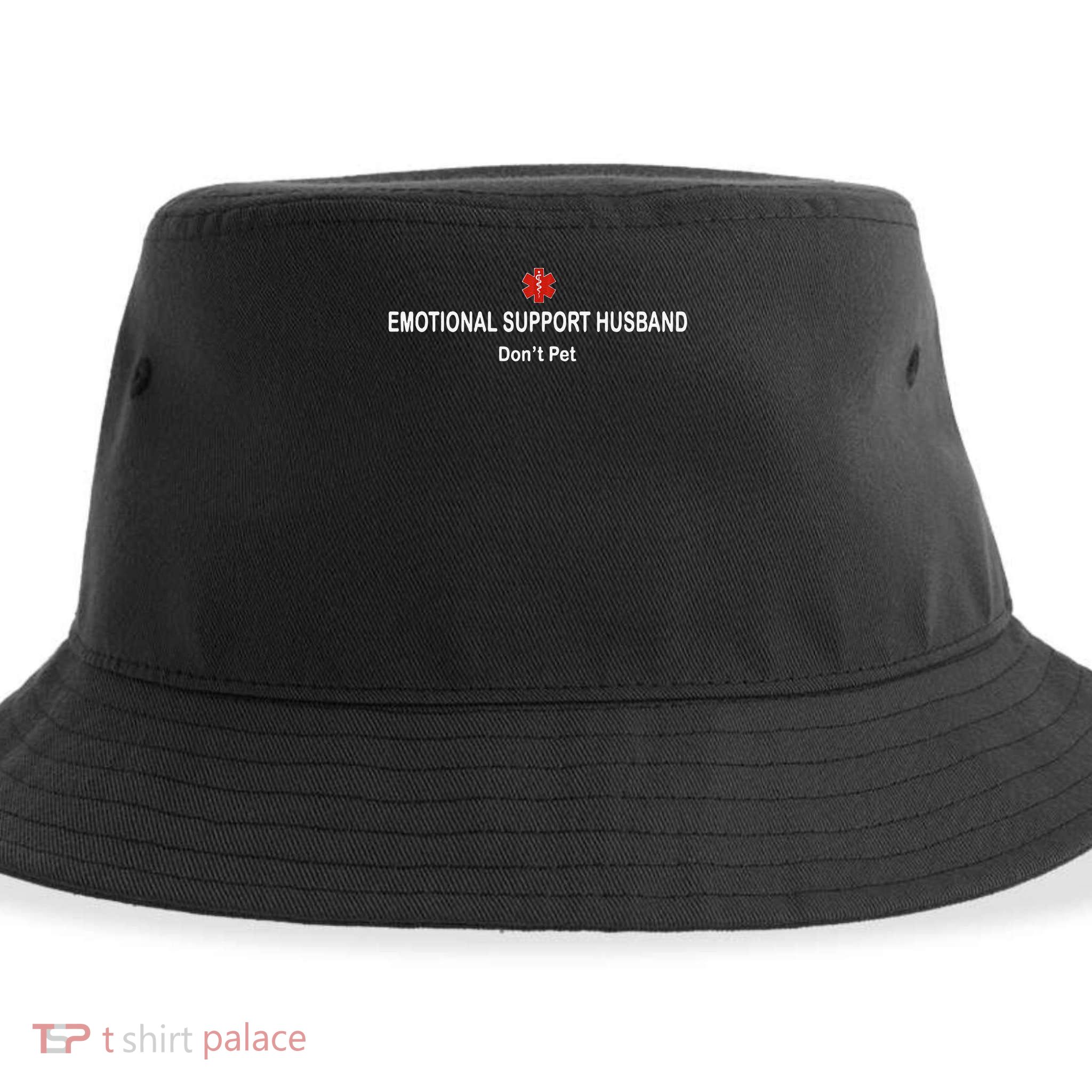 Emotional Support Husband Do Not Pet Sustainable Bucket Hat