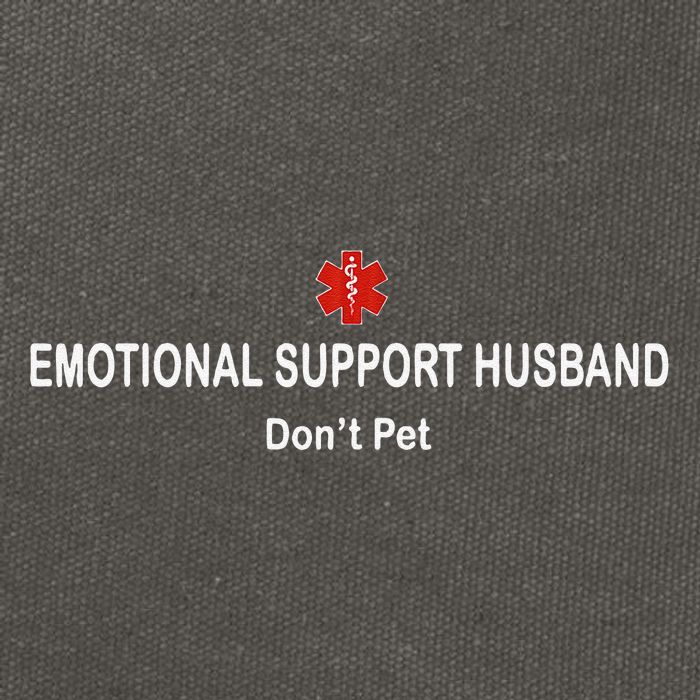 Emotional Support Husband Do Not Pet Cotton Canvas Backpack
