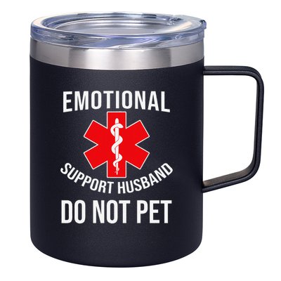 Emotional Support Husband Do Not Pet Funny 12oz Stainless Steel Coffee Mug