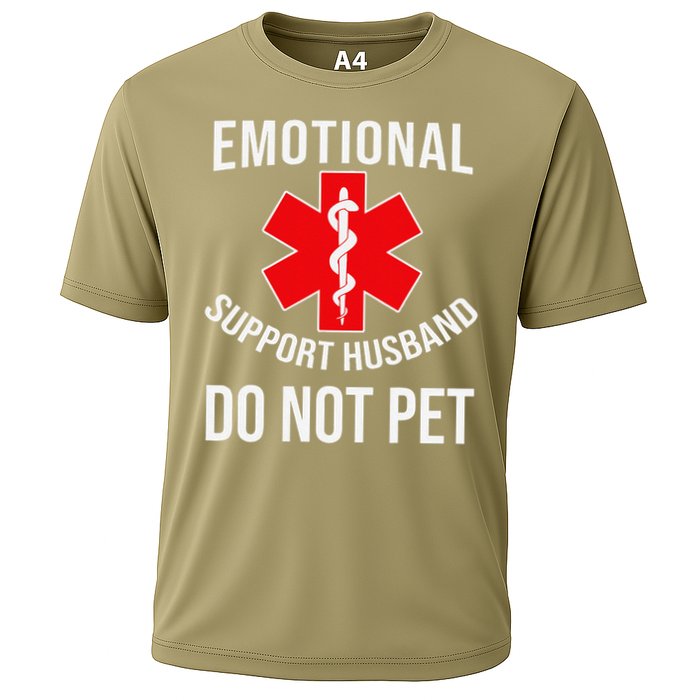 Emotional Support Husband Do Not Pet Funny Cooling Performance Crew T-Shirt