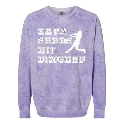 Eat Seeds Hit Dinger Baseball Lover Colorblast Crewneck Sweatshirt