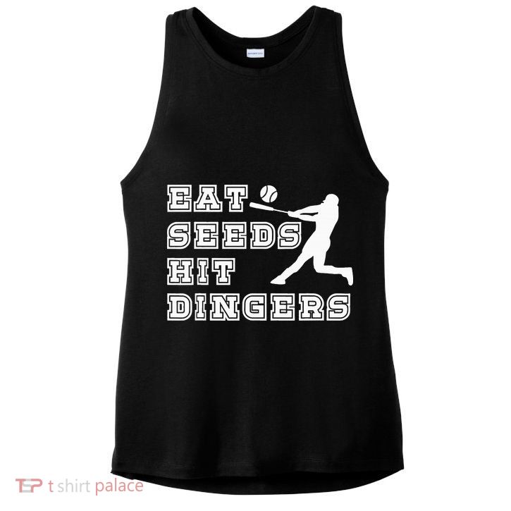 Eat Seeds Hit Dinger Baseball Lover Ladies PosiCharge Tri-Blend Wicking Tank