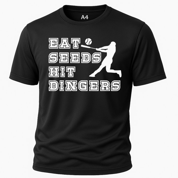 Eat Seeds Hit Dinger Baseball Lover Cooling Performance Crew T-Shirt