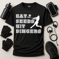 Eat Seeds Hit Dinger Baseball Lover Cooling Performance Crew T-Shirt