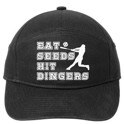 Eat Seeds Hit Dinger Baseball Lover 7-Panel Snapback Hat