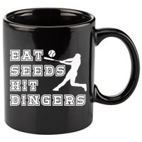 Eat Seeds Hit Dinger Baseball Lover 11oz C Handle Ceramic Mug