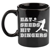 Eat Seeds Hit Dinger Baseball Lover 11oz C Handle Ceramic Mug