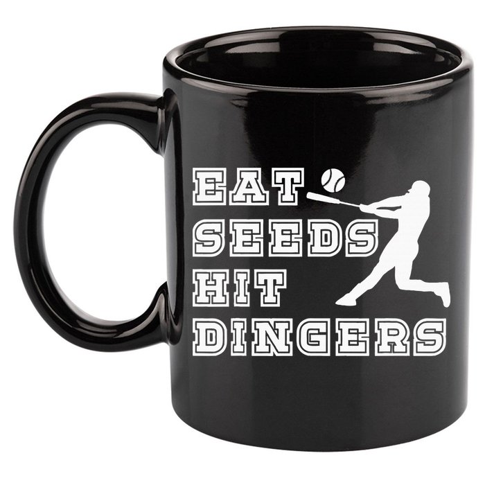 Eat Seeds Hit Dinger Baseball Lover 11oz C Handle Ceramic Mug