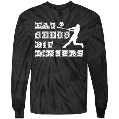 Eat Seeds Hit Dinger Baseball Lover Tie-Dye Long Sleeve Shirt