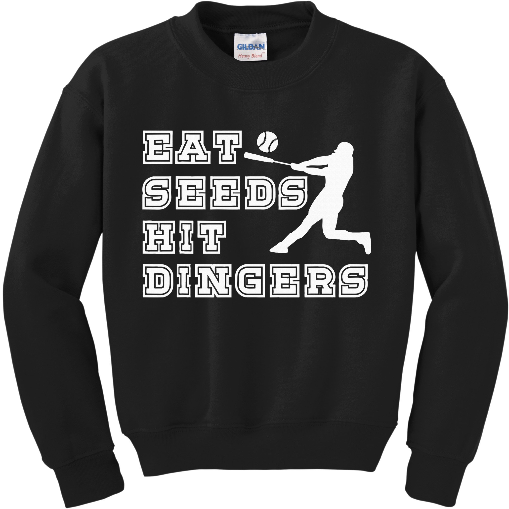 Eat Seeds Hit Dinger Baseball Lover Kids Sweatshirt