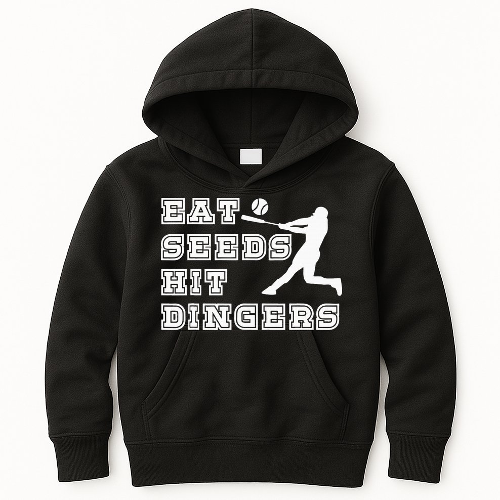 Eat Seeds Hit Dinger Baseball Lover Kids Hoodie
