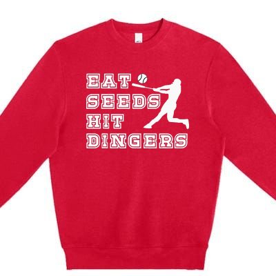 Eat Seeds Hit Dinger Baseball Lover Premium Crewneck Sweatshirt