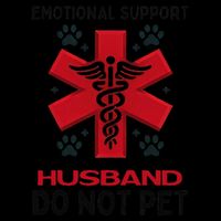 Emotional Support Husband Do Not Pet Flexfit Unipanel Trucker Cap