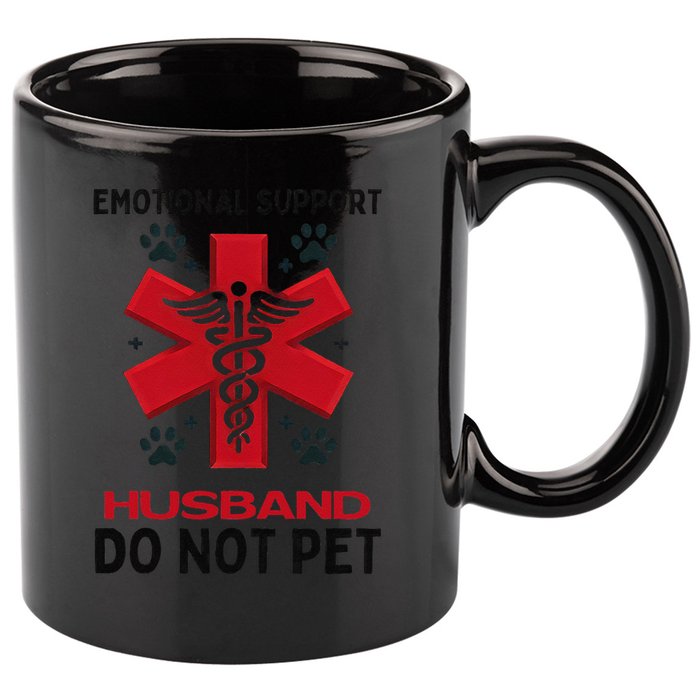 Emotional Support Husband Do Not Pet 11oz C Handle Ceramic Mug