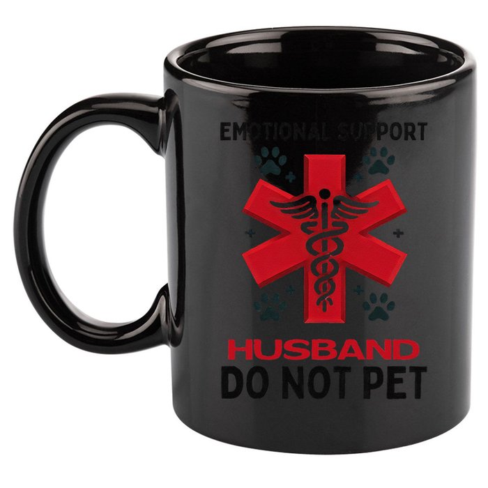 Emotional Support Husband Do Not Pet 11oz C Handle Ceramic Mug