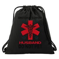Emotional Support Husband Do Not Pet Drawstring Bag