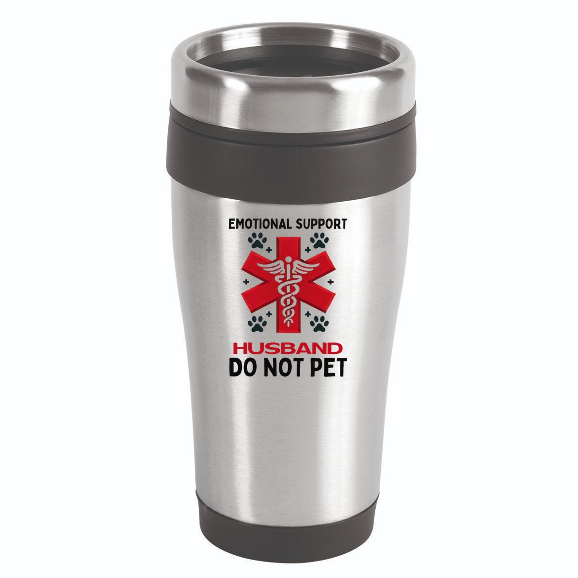 Emotional Support Husband Do Not Pet 16oz Travel Tumbler