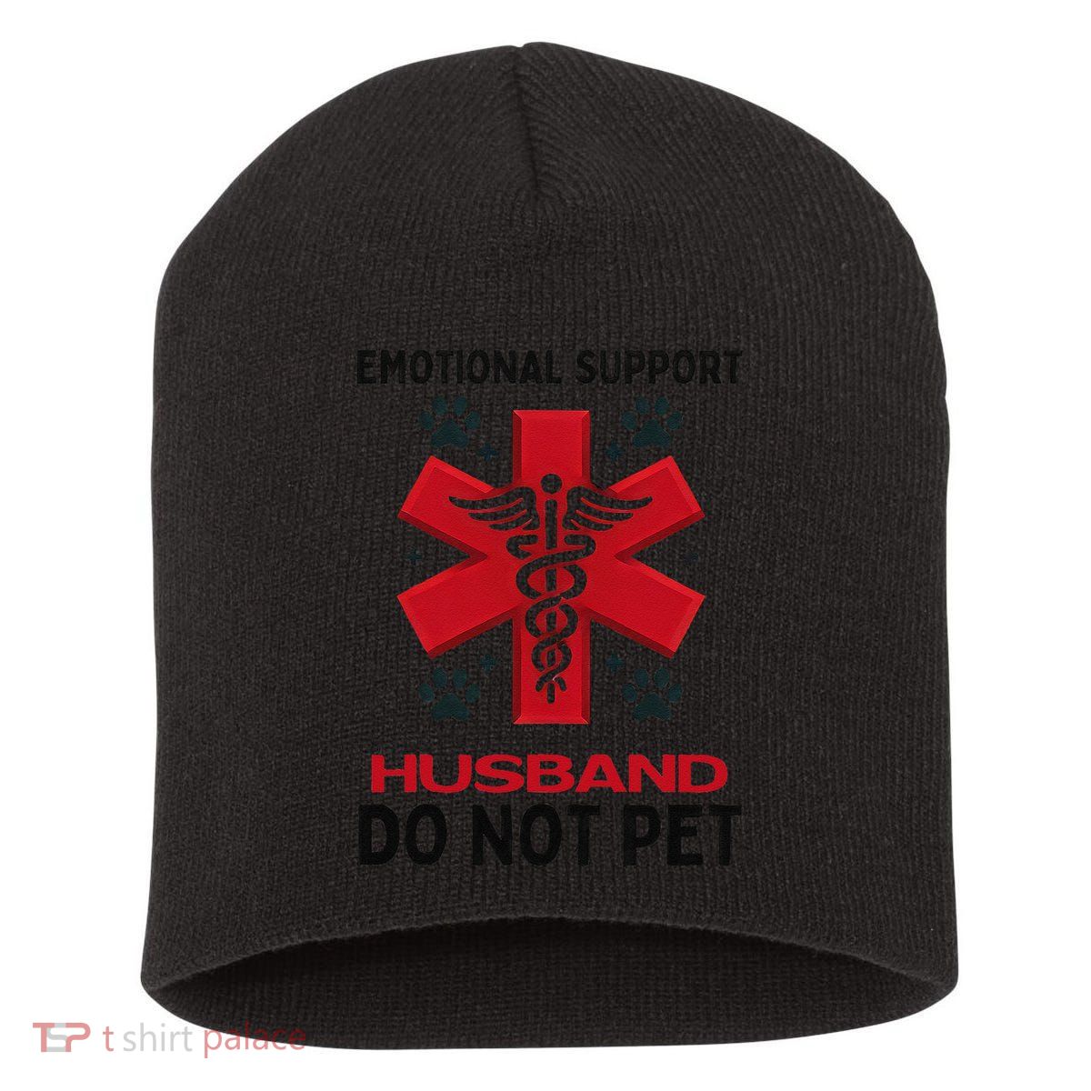 Emotional Support Husband Do Not Pet Short Acrylic Beanie