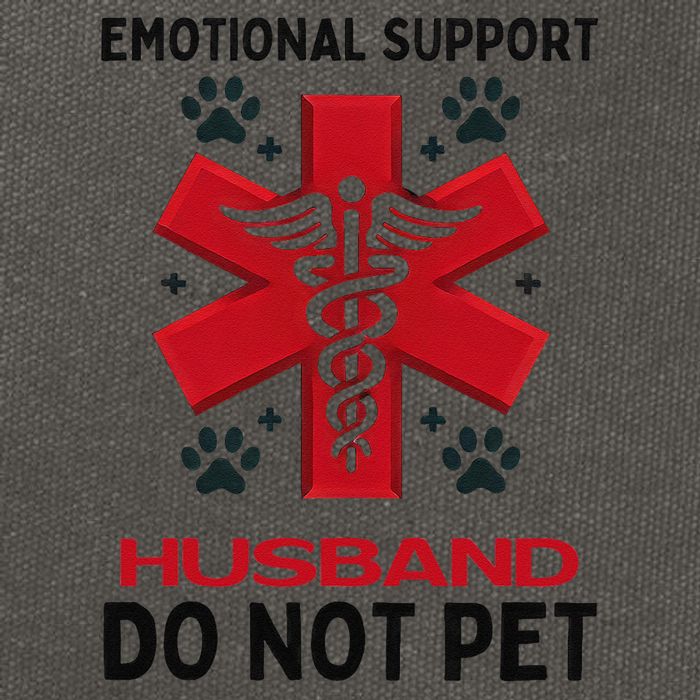 Emotional Support Husband Do Not Pet Cotton Canvas Backpack
