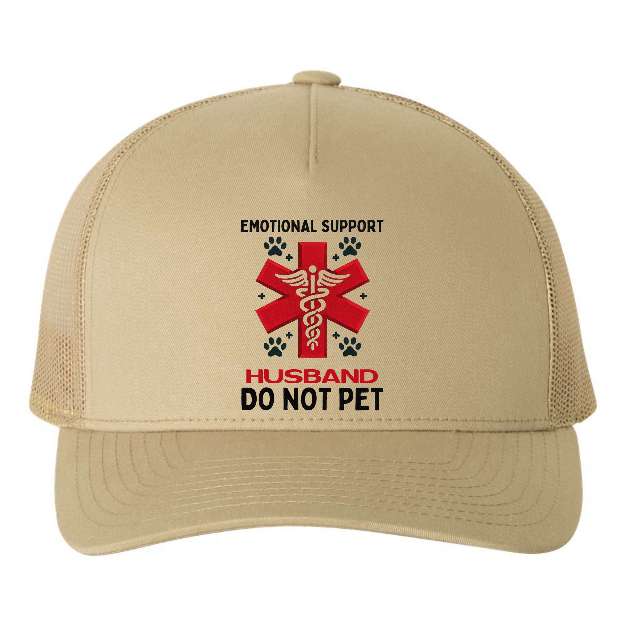 Emotional Support Husband Do Not Pet Yupoong Adult 5-Panel Trucker Hat